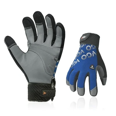 Image of Vgo... Winter Work Gloves Waterproof, Thermal Touchscreen Leather Caprina for Freezer Assembly Multifunction Fridge,1 pair