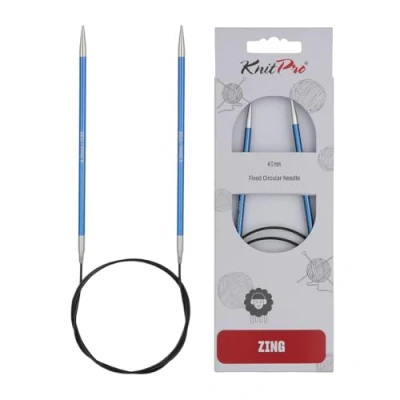Image of Knit Pro KP47099 Zing: Fixed Circular Knitting Pins: 60cm x 4.00mm, 4mm Blue