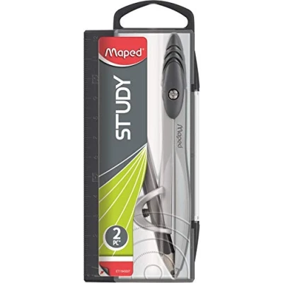 Image of Maped Universal Ring Compass Set Metal Branches Case with Integrated Ruler For Ages 10 and Above Black, 1 Unit (Pack of 1)