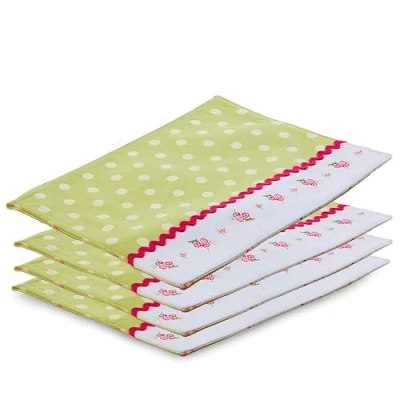 Image of Premier Housewares Set of 4 Place Mats Table Placemats And Coaster Sets with Non Slip Mat Outdoor 1h x 41w cm 30d, Pink