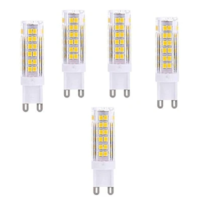 Image of OUKAIDE 5 Pack G9 LED Bulbs 7W 2835LEDs lamp AC220 240V Warm White 3000k Super Bright Bulb 600LM Beam Angle 360 Ceramic Base Non dimmable