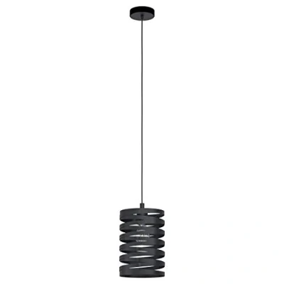 Image of EGLO Cremella Pendant Light, 1 Bulb Lamp, Vintage, Industrial, Steel Light in Black, Dining Table Living Room Hanging with E27 Socket, Diameter 18 cm