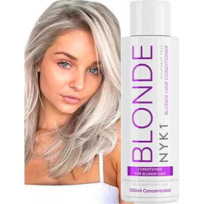 Image of Purple Conditioner Toner For Blonde Hair (500ml) SULPHATE FREE Platinum Bleached Grey Silver No Yellow