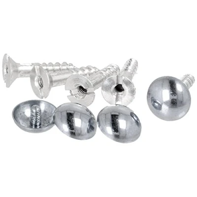 Image of 4X Mirror Screws 19mm Polished Chrome Plated Dome Head 3/4&quot;