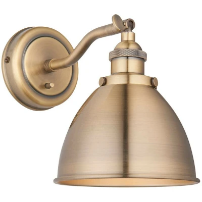 Image of Franklin Metal Wall Lamp, Antique Brass Plate