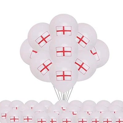 Image of 15X Latex Balloons England St George Flag Printed Football World Cup Party Decor