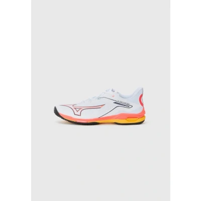 Image of Mizuno WAVE EXCEED TOUR 6 AC Tennis Shoes White/Fiery Coral 2/Citrus Women/Men Size 7