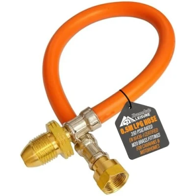 Image of Xtremeauto 0.5M Orange LPG Pigtail Hose Pipe High Pressure Propane Gas Connector for Caravan &amp; Motorhome M20 Fittings EN 16436 1 Certified