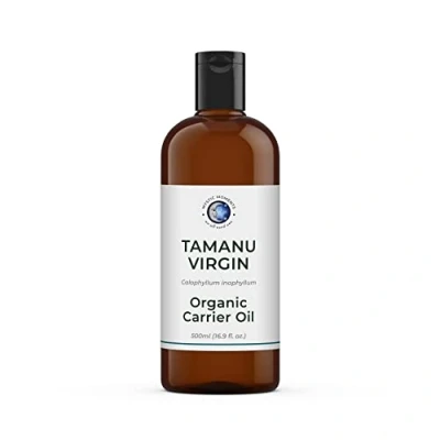 Image of Mystic Moments Organic Tamanu Virgin Carrier Oil 500ml Pure &amp; Natural Perfect for Hair, Face, Nails, Aromatherapy, Massage and Dilution Vegan GMO Free