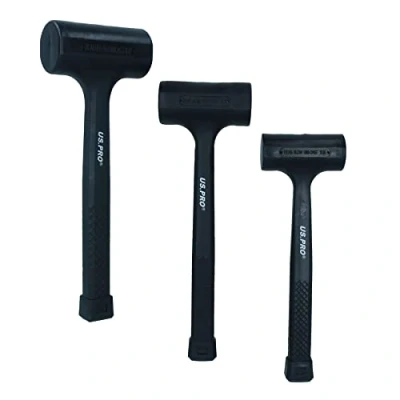 Image of 3pc Dead Blow Hammer Set Mallet Shot Loaded Head Impact Recoil 1lb 2lb 3lb