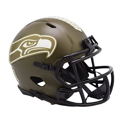 Image of Riddell Speed Mini Football Helmet SALUTE Seattle Seahawks