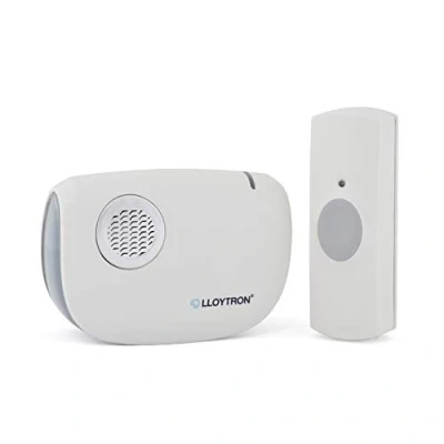 Image of LLOYTRON MIP System 3rd Gen Doorbell Kits with Battery Operated Chime Receiver and Bell Push Ding Dong Melody Portable 175m Wireless Range True Sound Easy Set up B7030WH White