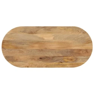Image of vidaXL Mango Wood Table Top 80x40 cm Oval Replacement for Dining, Coffee Tables Solid Wood, Natural Finish, Brown Surface Home, Office Decor