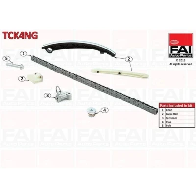 Image of 55562234, 90529570 Timing Chain Kit FAI AutoParts TCK4NG without gears, gaskets/seals Simplex, Bolt VAUXHALL: Corsa Mk3, COMBO Mk2