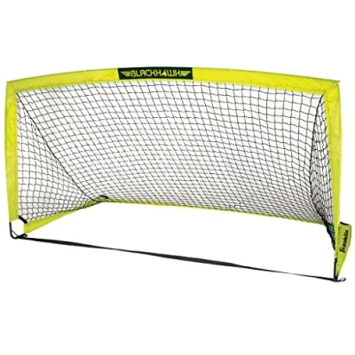 Image of Franklin Sports Blackhawk Backyard Soccer Goal Portable Kids Net Pop Up Folding Indoor + Outdoor Goals 9&#039; x 5&#039;6&quot; Optic Yellow
