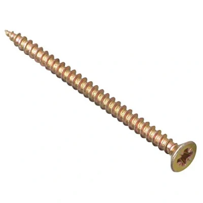 Image of ForgeFix Multi Purpose Single Thread Screws 4.5 x 60mm Zinc Yellow Passivated Box 100