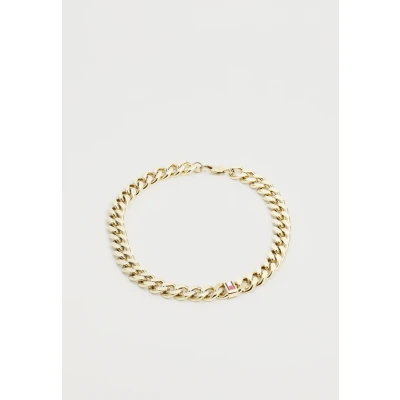 Image of Tommy Hilfiger Jewelry Men&#039;s Yellow Gold Chain Necklace with the Iconic Flag 2790636