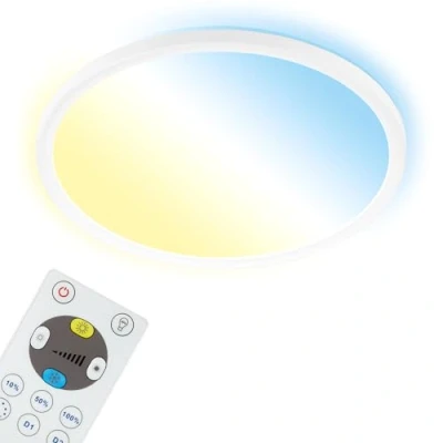 Image of BRILONER Leuchten LED Panel Ceiling Light Dimmable with Backlight Remote Control 18 Watt 2400 Lumen White 293 x 28 mm (D H)