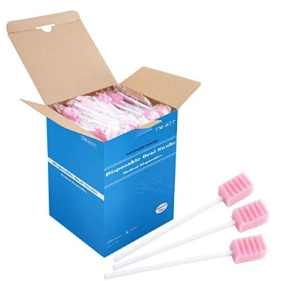 Image of Disposable Oral Swabs, Sterile Dental Sponge Swabsticks Unflavored for Mouth &amp; Gum Cleaning (250 Pack/box)