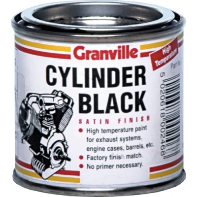 Image of GRANVILLE High Temperature Cylinder Paint Black Satin 100ml