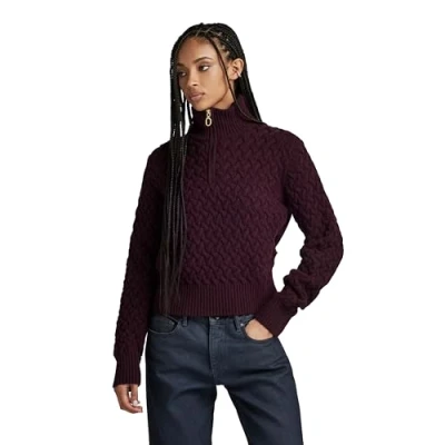 Image of G STAR RAW Women&#039;s Core Round Neck Knit, purple (carbonne D21960 D166 0013), S