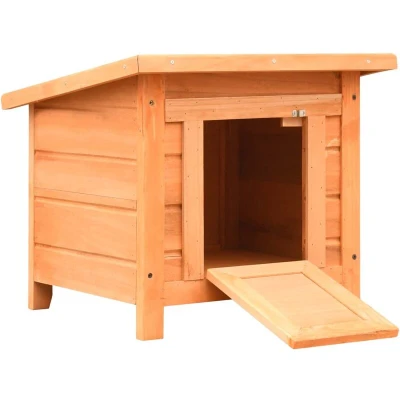 Image of vidaXL Cat House Solid Pine &amp; Fir Wood 50x46x43.5 cm