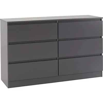 Image of Seconique Malvern 6 Drawer Chest in Grey