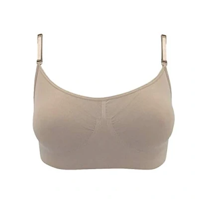 Image of Silky Nude Seamless Clear Back Bra Top X Small (Petite)