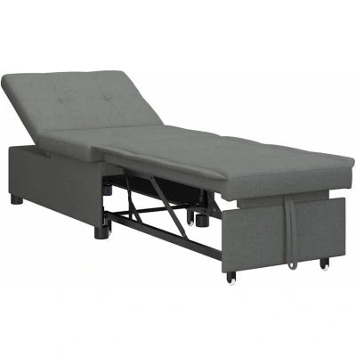 Image of vidaXL 3 in 1 Sofa Bed Pull Out Design, Dark Grey Fabric