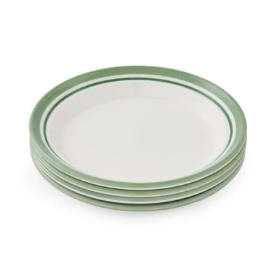 Image of Portmeirion Potters Stripe Set of 4 20cm Plates Green