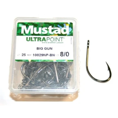 Image of Mustad 10829NP BN Big Gun Hooks Size 8/0 Pack Qty 25