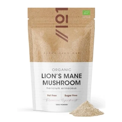 Image of Organic Lions Mane Powder 100g Pure Hericium Erinaceus Resealable and Recyclable Pouch by Alpha01
