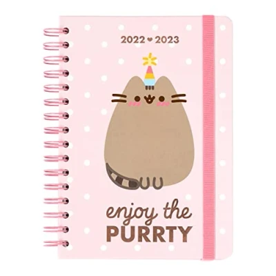 Image of Grupo Erik: Official Pusheen Diary 2022 2023 Back To School 12 Months Academic Week View A5 August July Mid Year With Stickers Gifts
