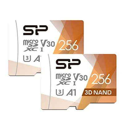 Image of Silicon Power 2 Pack 256GB Micro SD Card U3 Nintendo Switch Compatible, SDXC microsdxc High Speed MicroSD Memory with Adapter