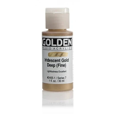 Image of Pro Art Golden Fluid Acrylic Paint 1 oz Iridescent Gold Deep, 30 ml (Pack of 1)