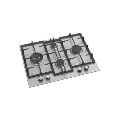 Image of Ferre ED071W 65cm Built in Gas Hob 4 Burners Cast Iron Pan Supports Stainless Steel Body