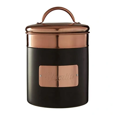 Image of Premier Housewares 507352 Biscuit Canister, Stainless Steel, Copper