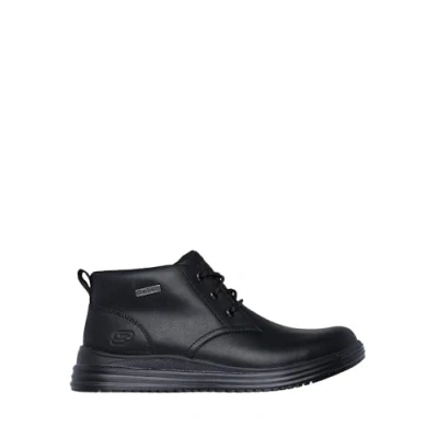 Image of Skechers Men&#039;s Hands Free Slip ins Proven Conklin Ankle Boot, Black Leather, 7 UK