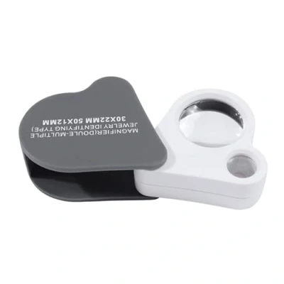 Image of Foldable Glass 30X 50X Lens Pocket Eye Loupe Magnifier For Inspection Jewelry Science Reading Book Compact Folding