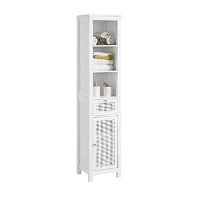 Image of SoBuy BZR36 W, Bathroom Tall Cabinet Storage with 3 Shelves 1 Drawer Cabinet, W35 x D32 H161cm