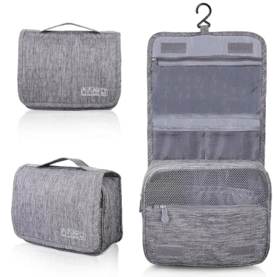 Image of AiQInu Hanging Toiletry Bag, Unisex Foldable Wash Cosmetic Travel Accessories with Hooks for Men and Women