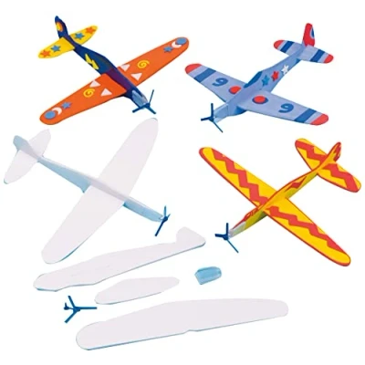 Image of Baker Ross EV1813 Make Your Own Flying Gliders, Arts and Crafts for Kids to Colour in, Party Bag Fillers, Games Prizes, Assorted, (Pack of 8)