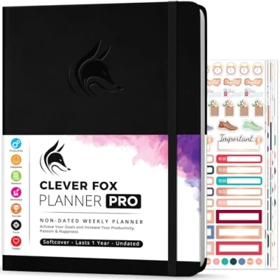 Image of Clever Fox Planner PRO Weekly &amp; Monthly Life to Increase Productivity, Time Management and Hit Your Goals, 21.5x28cm (Black)