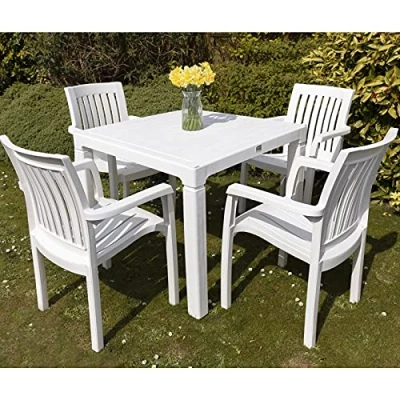 Image of 5Pcs Outdoor Patio Furniture Set 4 Chairs Coffee Side Table Garden Bistro
