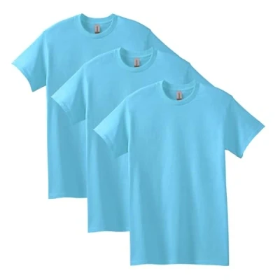 Image of Gildan Heavy Cotton T Shirt, Style G5000, Multipack, Sky (3 Pack), M (Pack of 3)