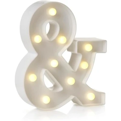 Image of anso LED Alphabet Letter &amp; Number Light Sign Decorations Lamp for Home Birthday Party Event Night Lights 22cm (&amp;)