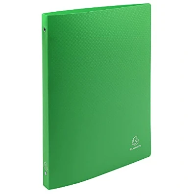 Image of Exacompta ref. 51193SE Set of 5 flexible OPAK binders 4 round rings, diameter 15 mm Spine 20 External dimensions: 32 x 25 cm A4 file format Colour: light green