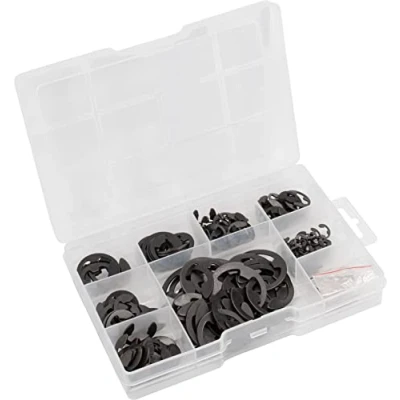 Image of Connex DP8500120 Circlip Assortment E Rings 300 Pieces Outside Various Sizes in Set (1.5 22 mm) Pre Sorted Practical Plastic Box/Outer Ring/Assortment Box
