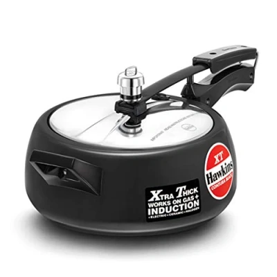 Image of Hawkins Contura Black XT 3.5 Litre Pressure Cooker, Hard Anodised Induction Handi (CXT35)