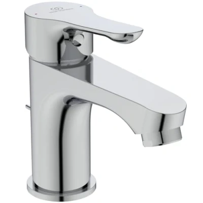 Image of Ideal Standard BC647AA Basin Mixer with Alpha Drain, Chrome, Con asta di comando e piletta